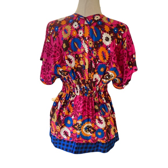 Plenty by Tracy Reese Anthropologie Silk Floral Tie Waist Top - XS - Picture 5 of 10